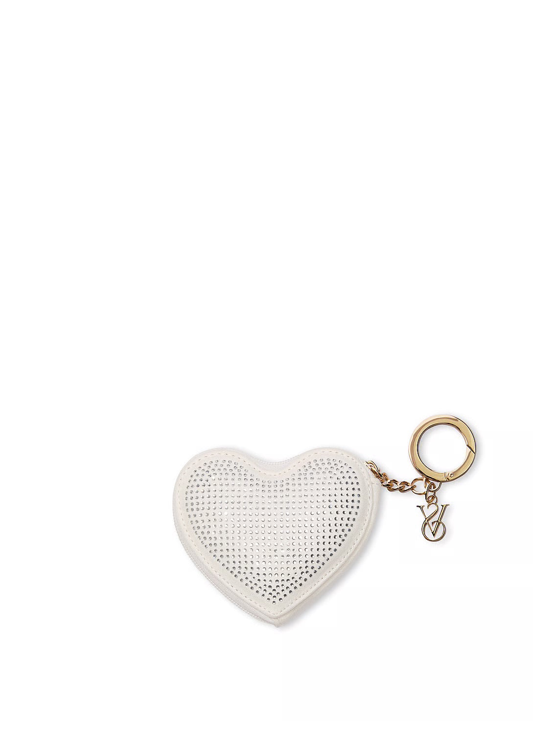 Monedero corazón blanco brillos