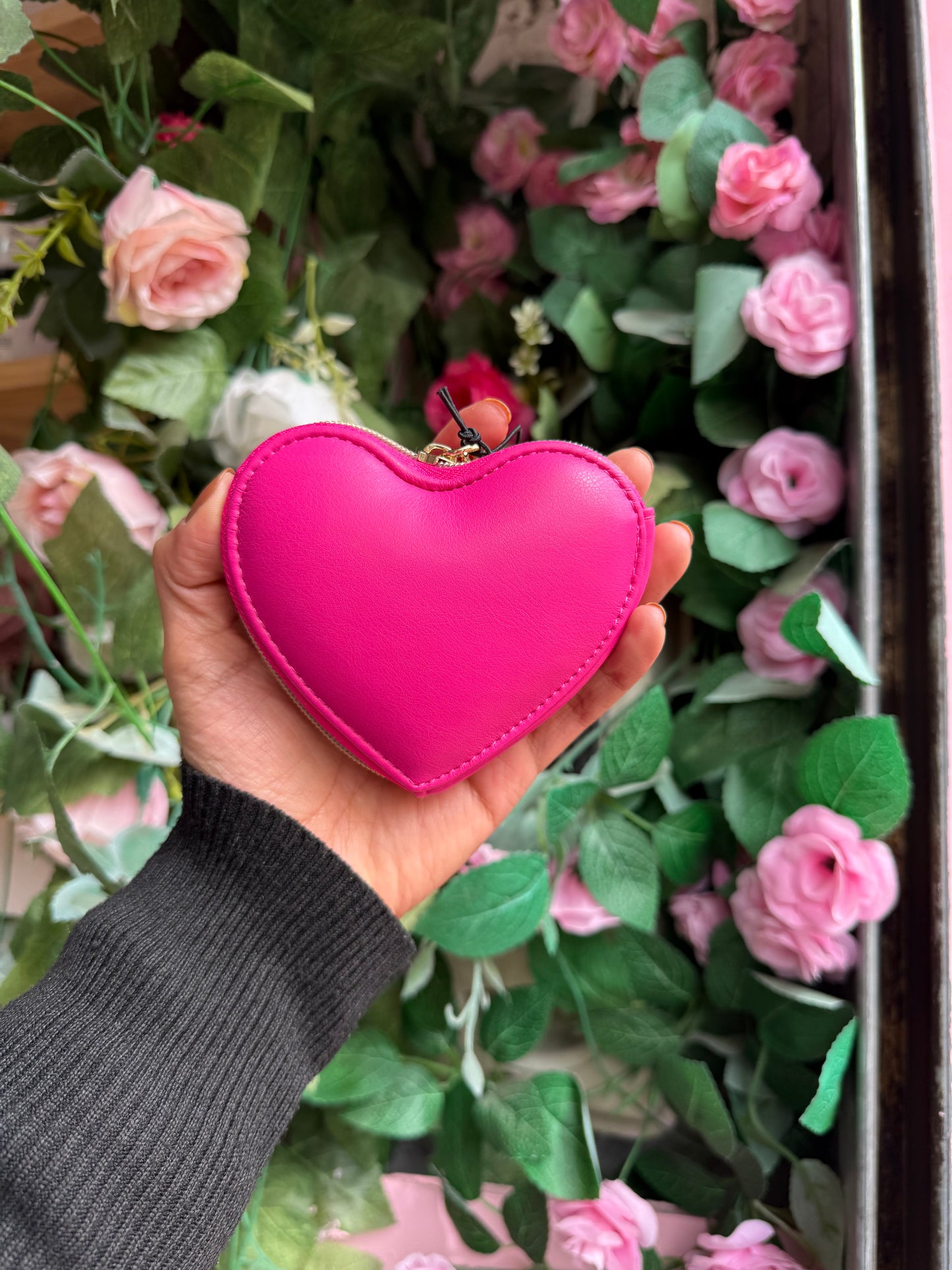 Monedero corazón fucsia