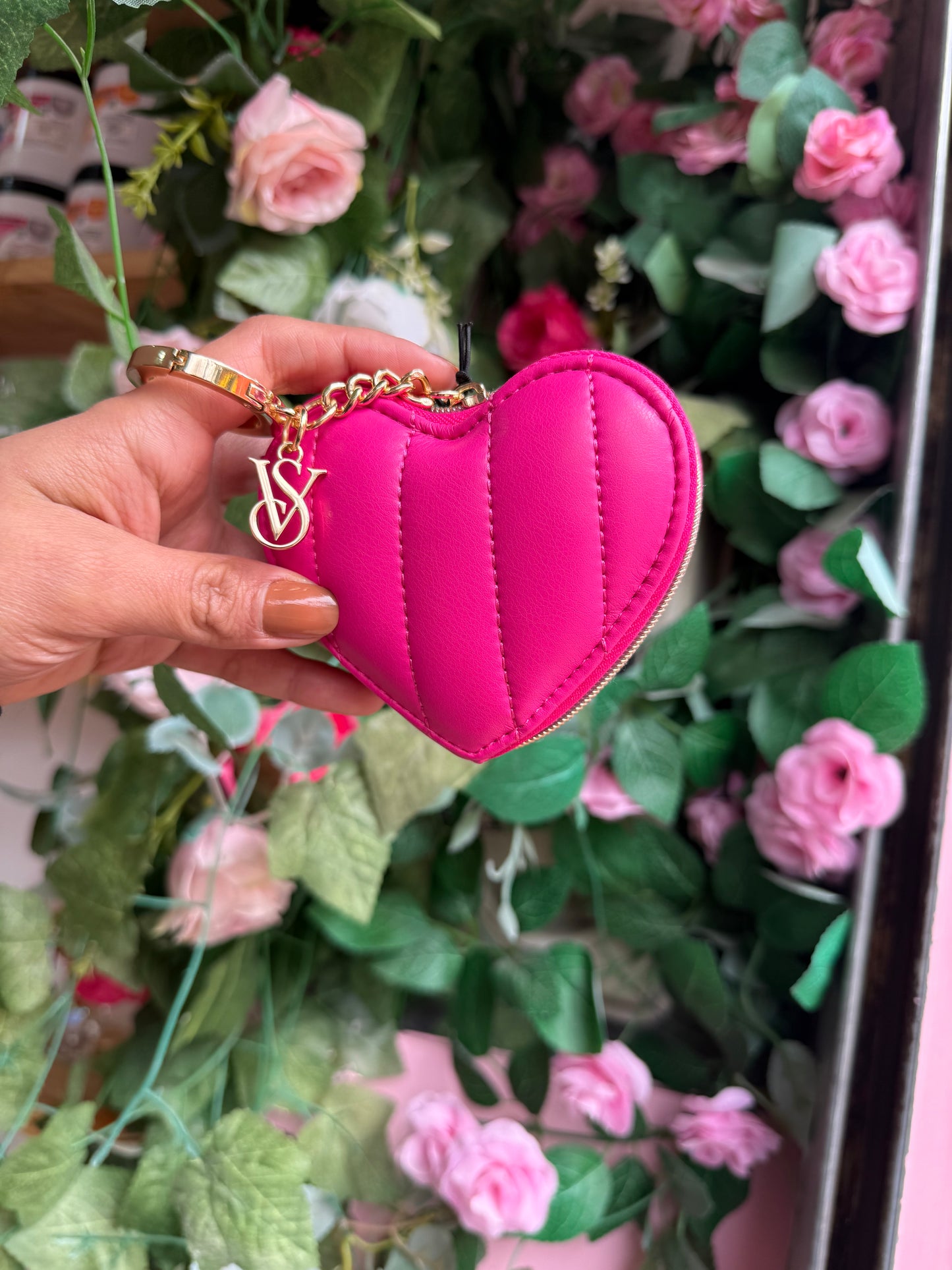 Monedero corazón fucsia