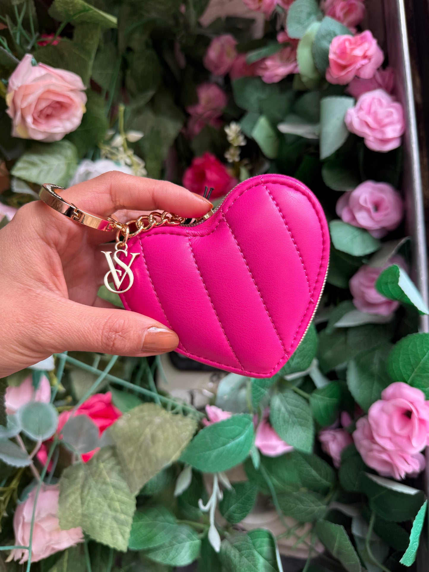 Monedero corazón fucsia